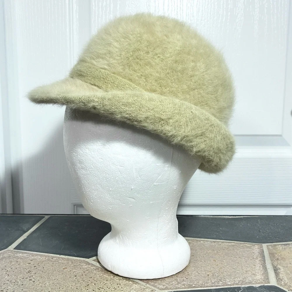 50s Betmar Angora Cloche Hat Beige Vintage Made In France